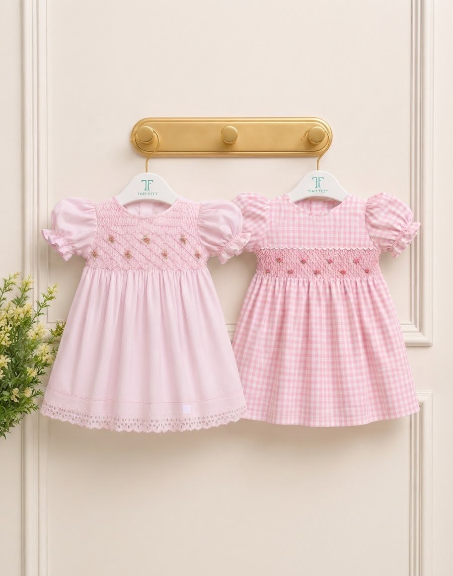 Rose & Gingham Heirloom Hand-Smocked Duo (2-Piece Set)