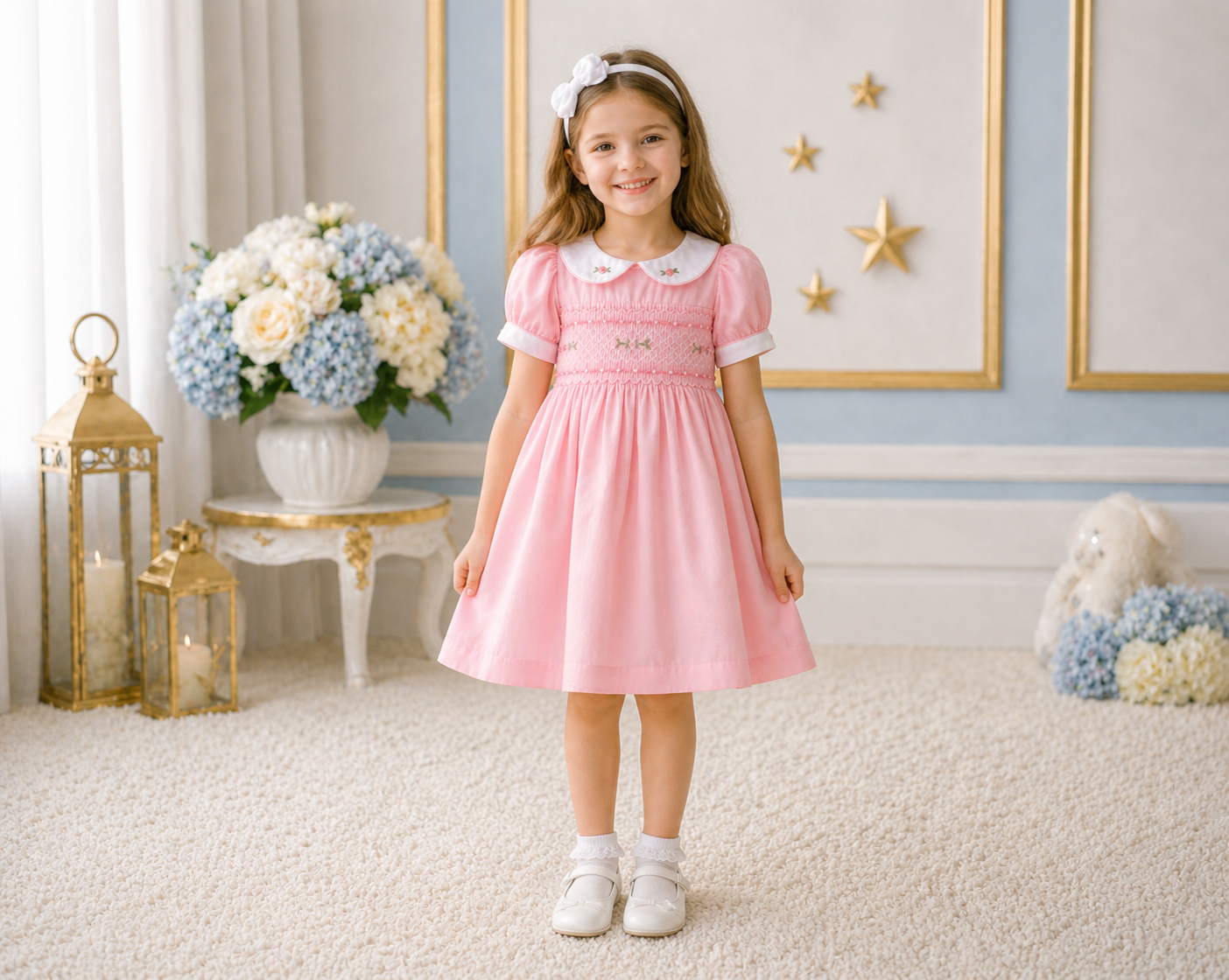 Rose Garden Smocked Girls Dress