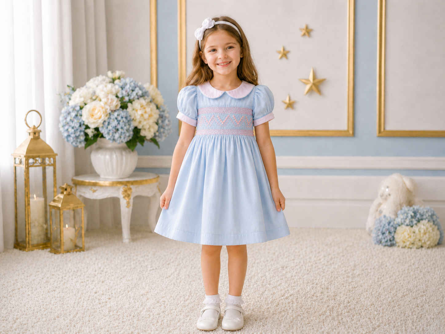 Bluebell Garden Smocked Girls Dress