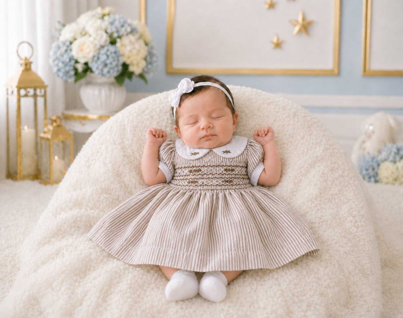 Hazelnut Garden Smocked Girls Dress