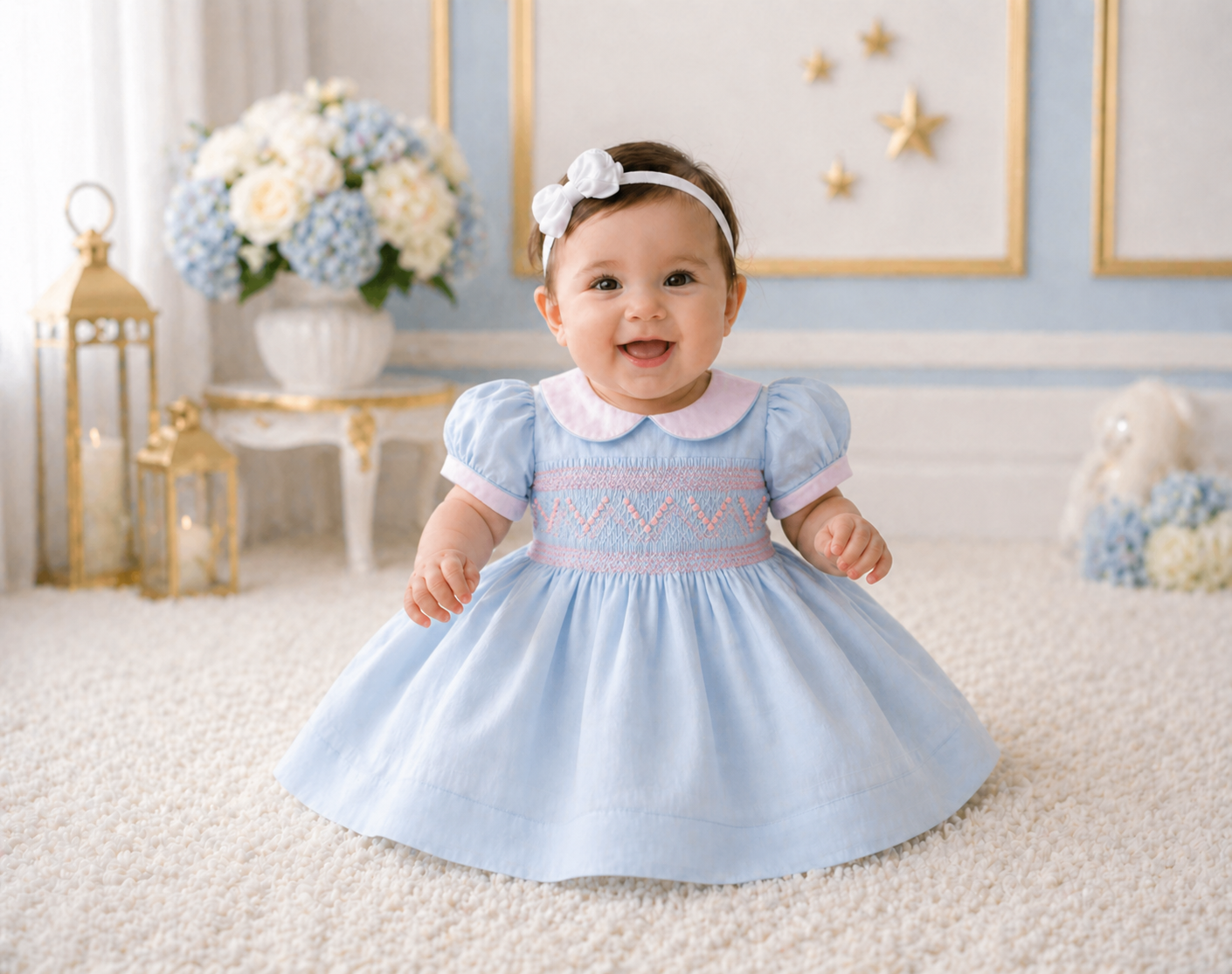Bluebell Garden Smocked Girls Dress