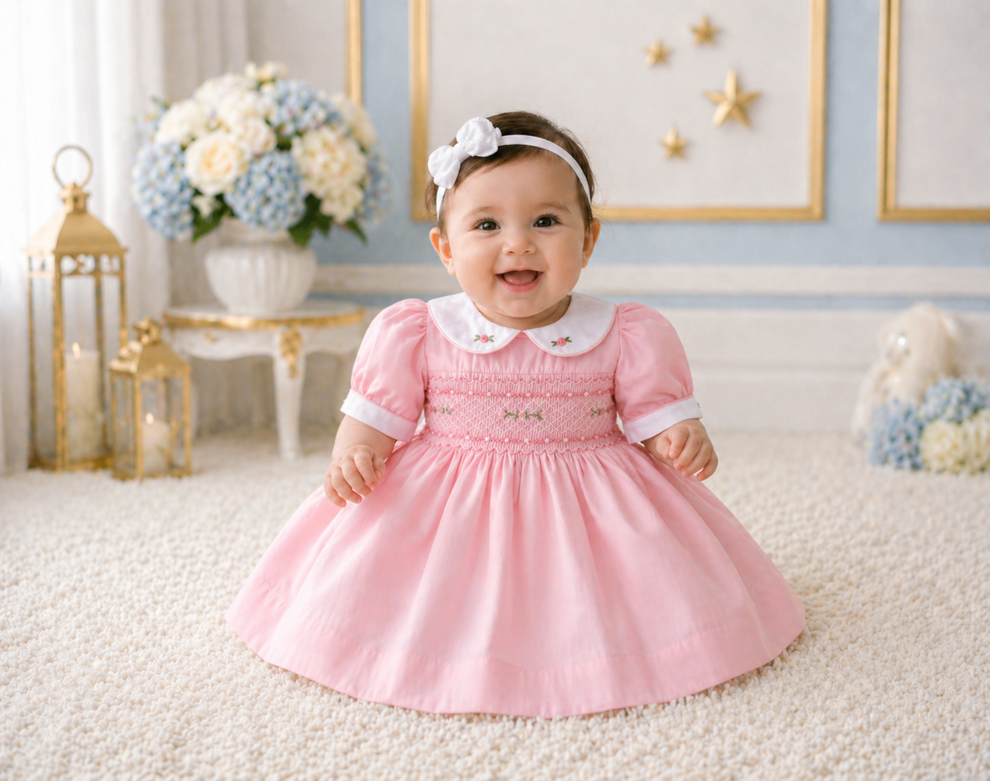 Rose Garden Smocked Girls Dress