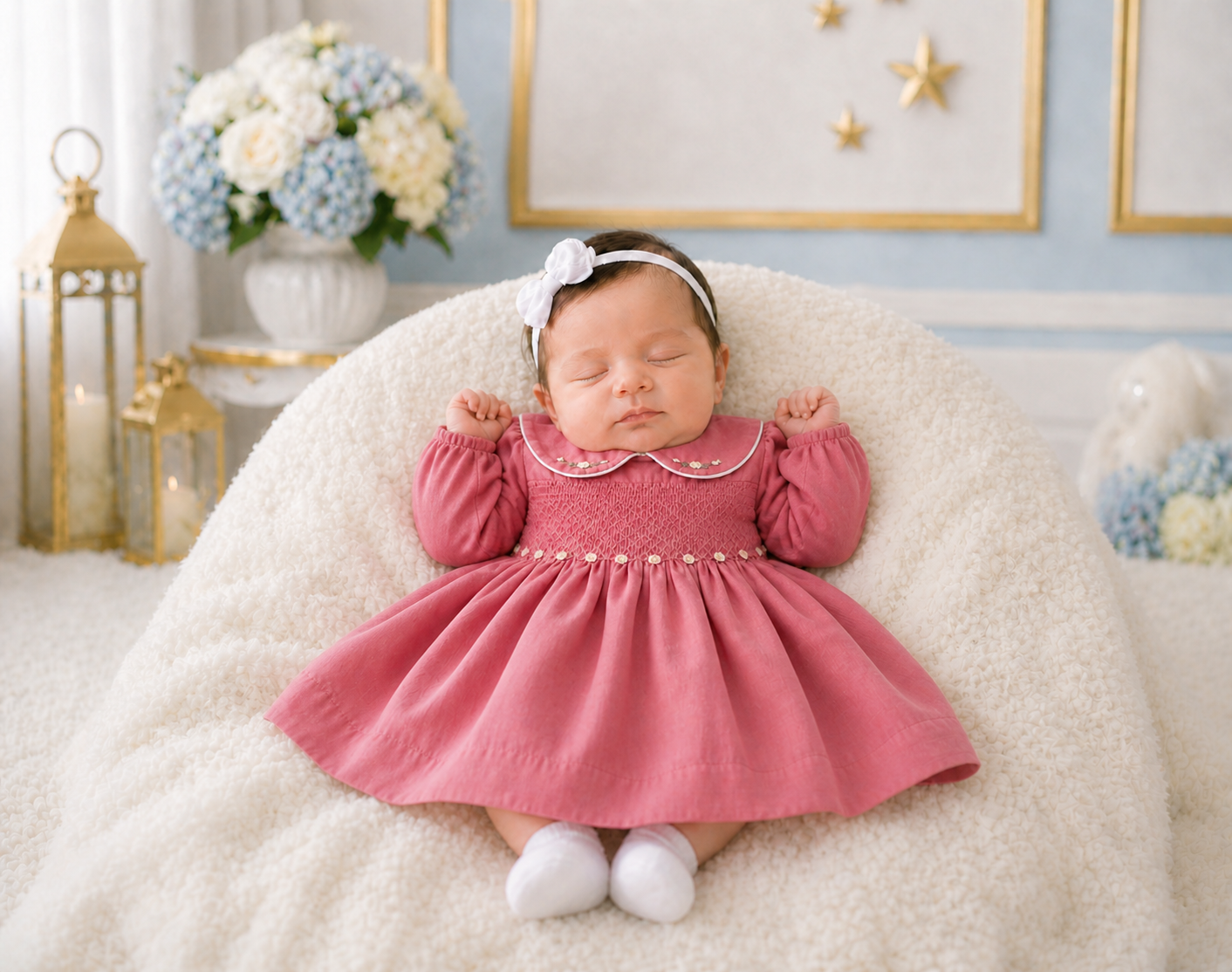 Blush Garden Smocked Girls Dress
