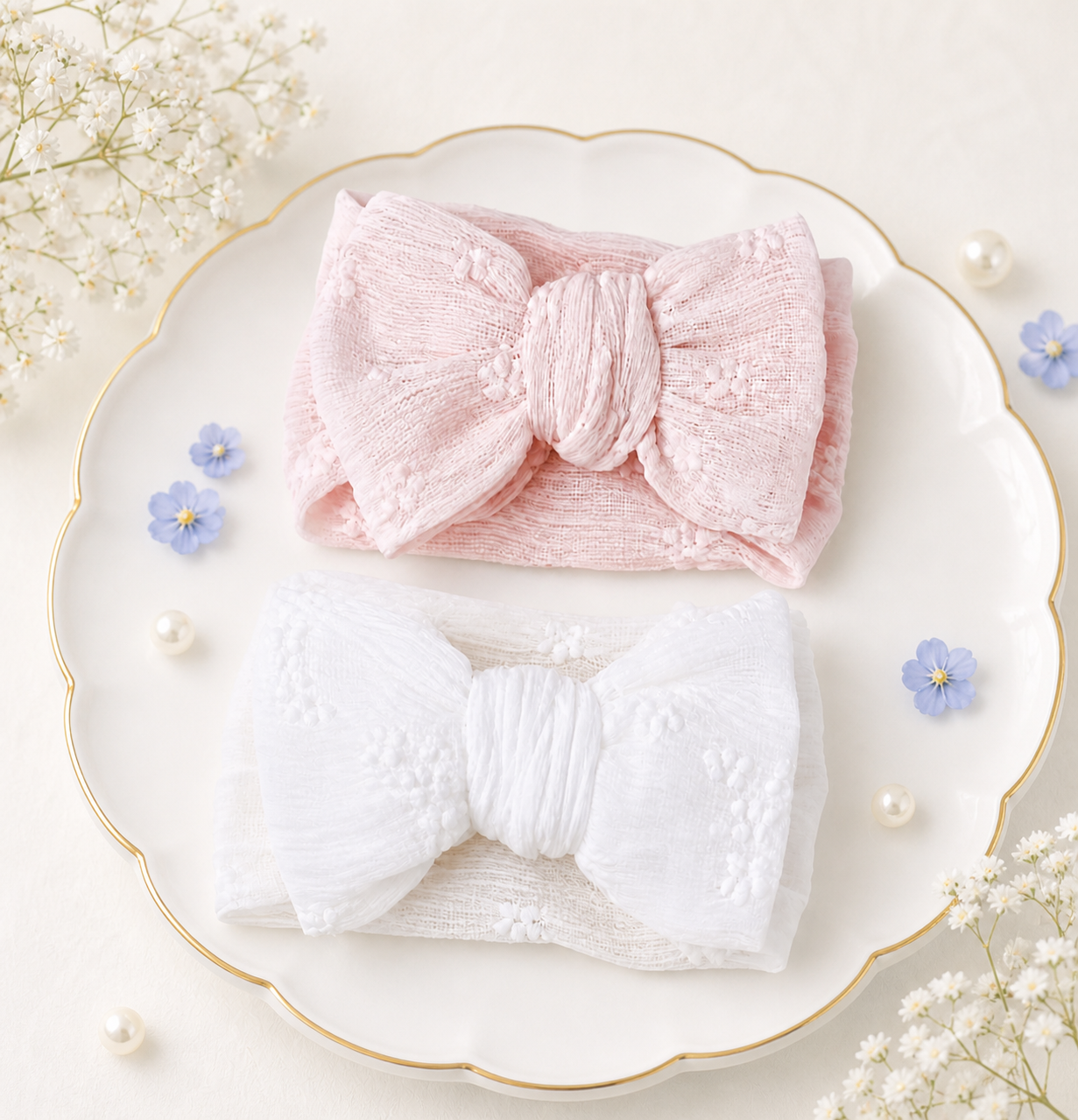 Tiny Feet Velvet Sky Bow Headband